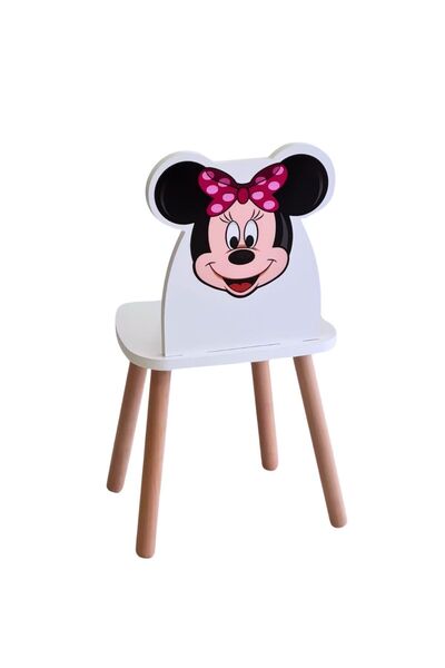 LİVA AHŞAP Çocuk Aktivite Çalışma Sandaliyesi 4-12 Yaş Minnie Mouse ( liva ah...