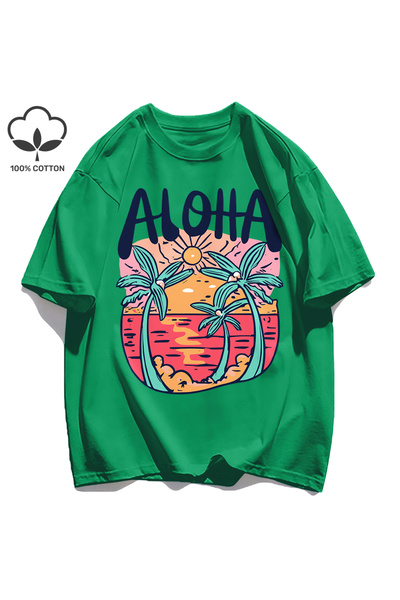 StartMore تي شيرت Y2k Vintage تي شيرت بنمط الشاطئ مطبوع عليه Aloha
