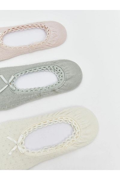 LC Waikiki Дамски чорапи за балерини LCW Dream Bow Detailed, 3 чифта (S5)