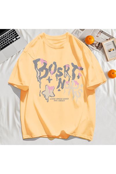 StartMore تي شيرت Y2k Vintage تي شيرت مطبوع عليه حرف Hash Bosrt Nqrs