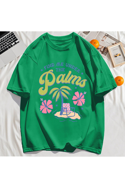 StartMore تي شيرت Y2k Vintage تي شيرت Find Me Palm Beach طباعة تصميم أشجار جو...