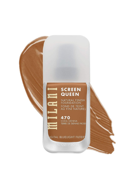 MILANI كريم أساس سائل من سكرين كوين - كريم أساس خالٍ من القسوة مع فلتر رقمي للضوء الأزرق