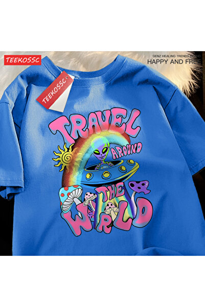 StartMore Y2K Vintage t Shirt Tee Alien Ufo Earth