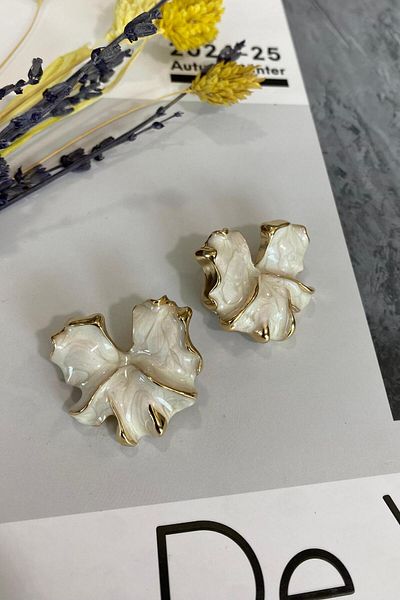 İthal 1519 Imported Flower Earrings