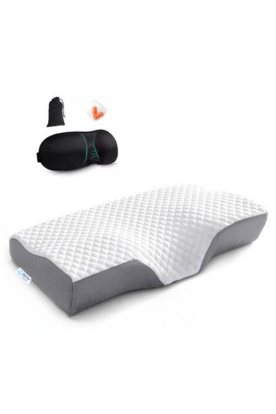 BETTER POSTURE Lite Orthopedic Cervical Pillow and 3D Sleeping Mask with Bag and Earplugs Package