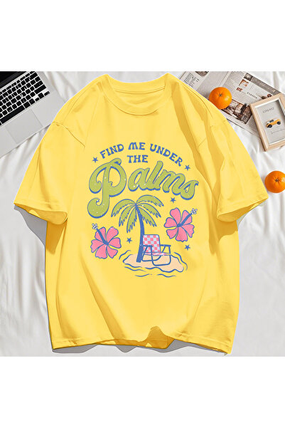 StartMore تي شيرت Y2k Vintage تي شيرت Find Me Palm Beach طباعة تصميم أشجار جو...