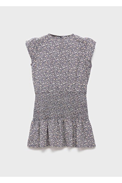 MANGO Kids Büzgülü çiçekli elbise