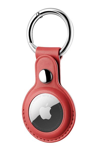 QuickStoq Airtag Case, Leather Airtag Case, Compatible with Pendant, with Keychain, Waterproof Premium Quality