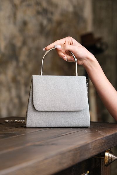 ROZA CANTA Γυναικείο Ασημένιο Simkum Βραδινό Φόρεμα Clutch Clutch Τσάντα Portfolio