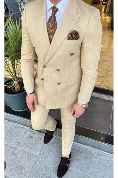 ENRICO MASAROTTI Striped Double-breasted Suit