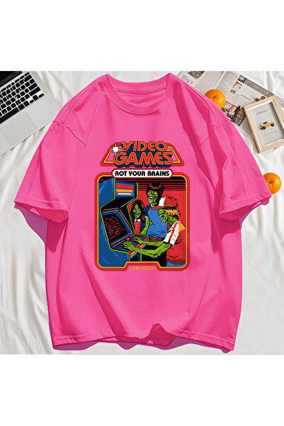 StartMore تي شيرت Y2k Vintage تي شيرت لعبة فيديو Brain Dead Print