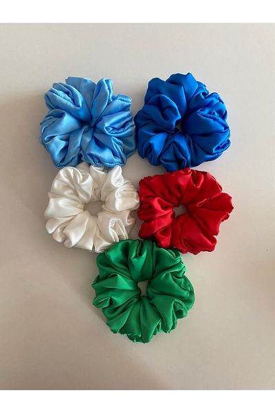 TOKALİLYA Women's 5 Satin Rainbow Hair Rubber Clips