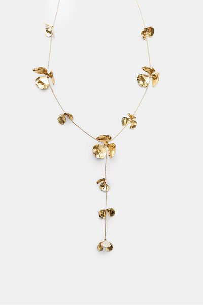 Stradivarius Lariat flower necklace