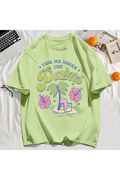 StartMore تي شيرت Y2k Vintage تي شيرت Find Me Palm Beach طباعة تصميم أشجار جو...