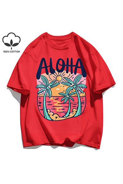 StartMore تي شيرت Y2k Vintage تي شيرت بنمط الشاطئ مطبوع عليه Aloha