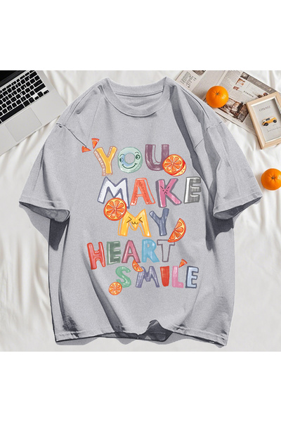 StartMore تي شيرت Y2k Vintage تي شيرت مطبوع عليه Make You My Heart