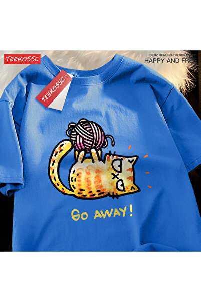 StartMore تي شيرت Y2k Vintage Tee Go Away خيط قطة على كرة