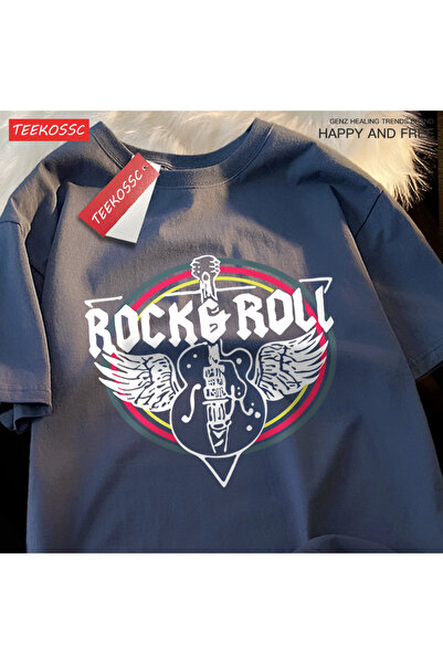 StartMore Y2K Vintage T-Shirt Tee Rock Roll Electric Guitar