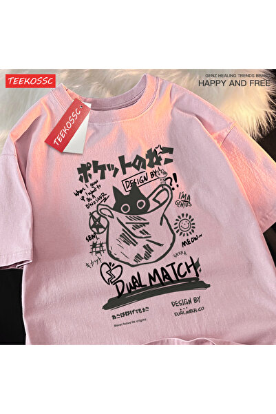 StartMore تي شيرت Y2k Vintage تي شيرت ياباني مرح ولطيف على شكل قطة هاراجوكو