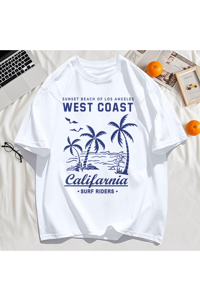 StartMore تي شيرت Y2k Vintage تي شيرت مطبوع عليه ساحل الغرب كاليفورنيا