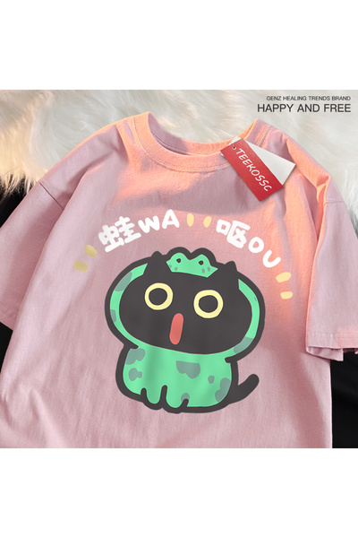 StartMore تي شيرت Y2k Vintage تي شيرت لعب الأدوار على شكل قطة ضفدع