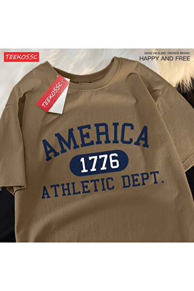 StartMore تي شيرت Y2k Vintage تي شيرت America 1776 Letter Debt الرياضية