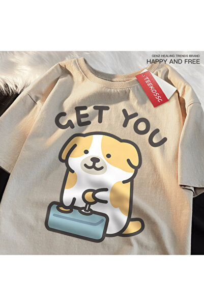 StartMore تي شيرت Y2k Vintage Tee Buyer Baby Fun Dog Print
