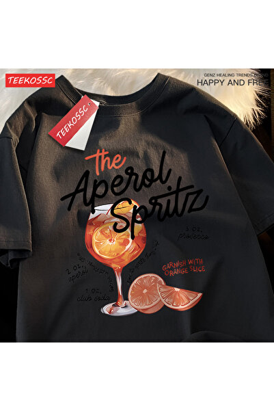 StartMore تي شيرت Y2k Vintage تي شيرت مطبوع عليه مشروب النبيذ بالليمون المثلج