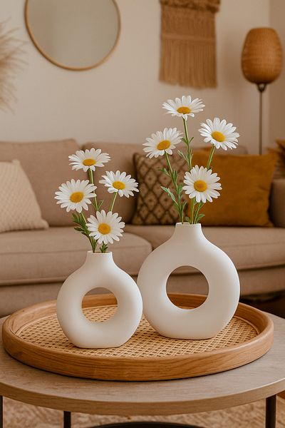 LUMİNA Ring Vase Bohemian Trinket Set of 2