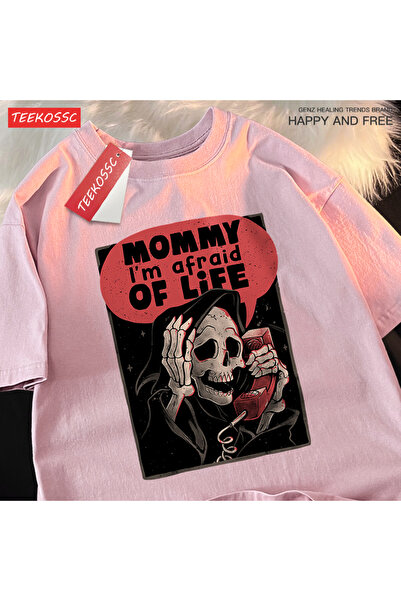 StartMore تي شيرت Y2k Vintage تي شيرت الأم أنا أخاف من الحياة