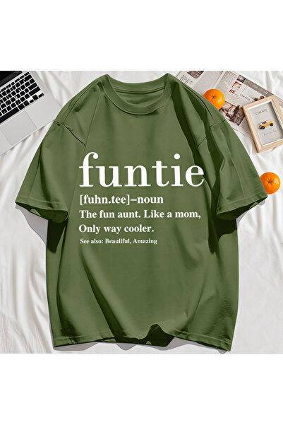 StartMore تي شيرت Y2k Vintage تي شيرت Funtie Aunt Like Mom Fun مطبوع