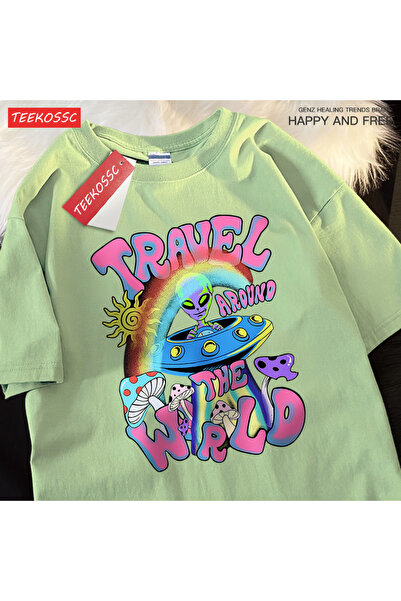 StartMore تي شيرت Y2k Vintage تي شيرت Alien Ufo World