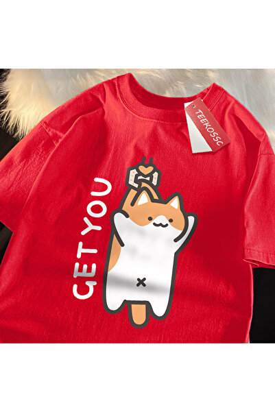 StartMore تي شيرت Y2k Vintage Tee Buyer Baby Fun Cat مطبوع ياباني