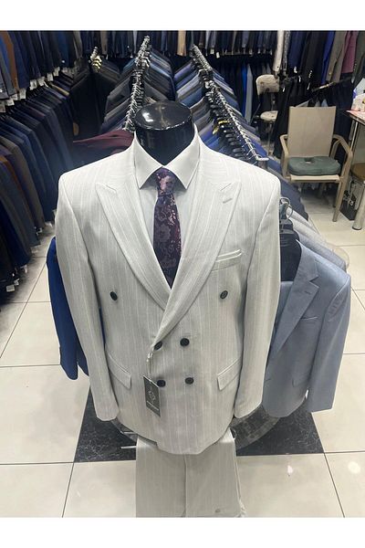 ENRICO MASAROTTI Striped Double-breasted Suit