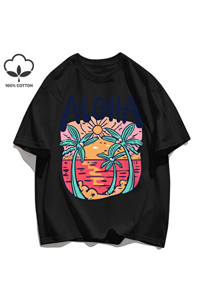 StartMore تي شيرت Y2k Vintage تي شيرت بنمط الشاطئ مطبوع عليه Aloha