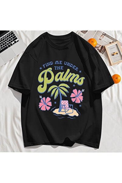 StartMore تي شيرت Y2k Vintage تي شيرت Find Me Palm Beach طباعة تصميم أشجار جو...