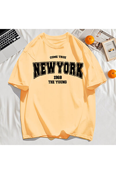 StartMore تي شيرت Y2k Vintage تي شيرت Real Gel New York 1968 طباعة حروف فنية ...