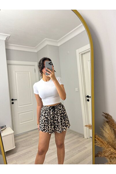 MasalBoutiquee Kadın Bol Kesim Taytlı Spor Şort