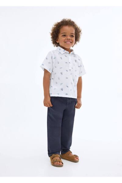 MANGO Baby Bağcıklı pamuklu pantolon