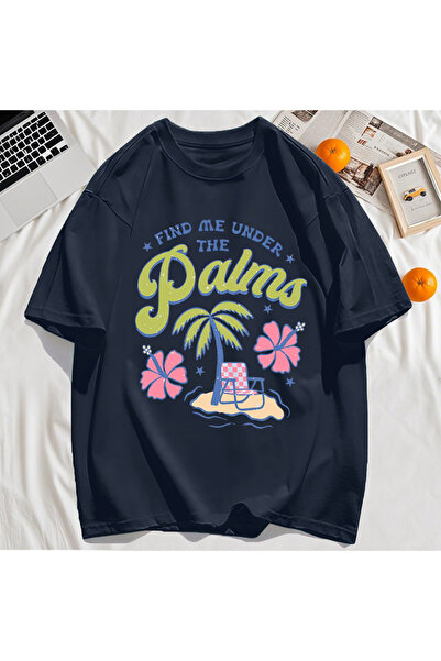 StartMore تي شيرت Y2k Vintage تي شيرت Find Me Palm Beach طباعة تصميم أشجار جو...