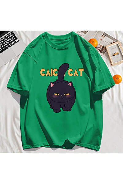 StartMore Y2K Vintage T-Shirt Tee Black Chubby Little Cat Design