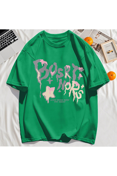 StartMore تي شيرت Y2k Vintage تي شيرت مطبوع عليه حرف Hash Bosrt Nqrs