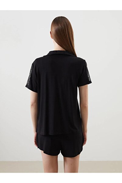 LC Waikiki Lcw Dream Shirt Collar Women's Pajama Set with Shorts (S5)