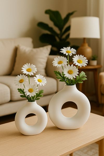 LUMİNA Ring Vase Bohemian Trinket Set of 2
