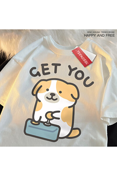 StartMore تي شيرت Y2k Vintage Tee Buyer Baby Fun Dog Print
