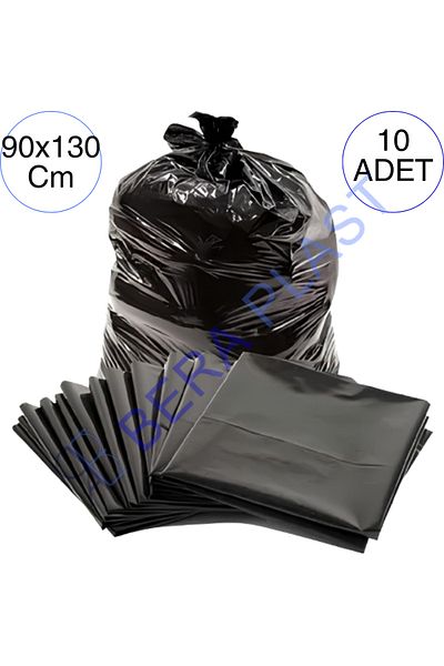 BERA PLASTİK 10 Pieces Black Gazelle and Garden Waste Garbage Bags 90X130 cm – Bulk, Thick, Tear-Resistant, Large Size Bags