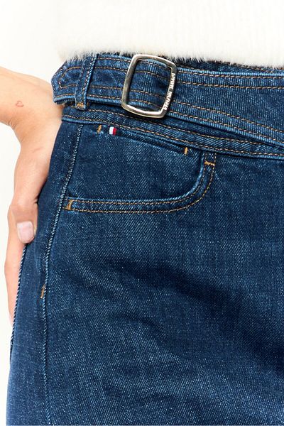 Tommy Hilfiger Women Washed Mini Denim Skirts, Navy
