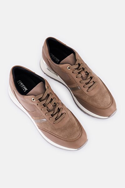 Geox Women Lace Up Casual Shoes, Dark Taupe