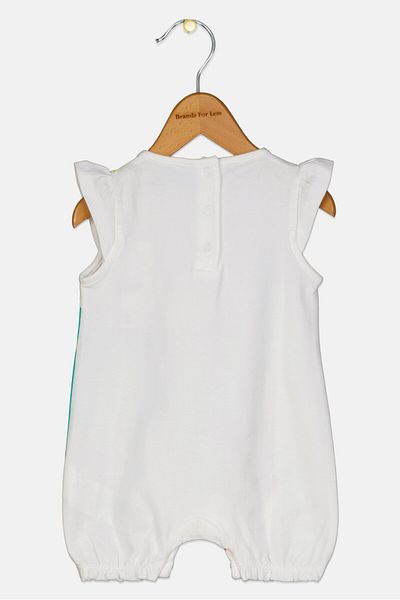 Dp Am Toddlers Girl Embroidered Rompers, White Combo
