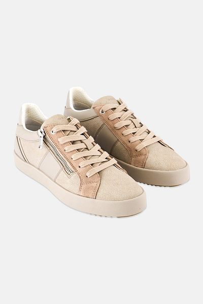 Geox Women Lace Up Casual Shoes, Beige